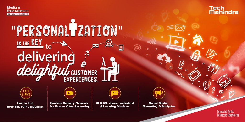 tech_mahindra's tweet photo. Delivering hyper-personalized content is not just a trend but the need of the hour. Learn how @tech_mahindra can collaborate to ensure great OTT, #AI &amp; #ML driven #CustomerExperience - https://t.co/ZHnjP7nvx0 https://t.co/fwODurSNk3