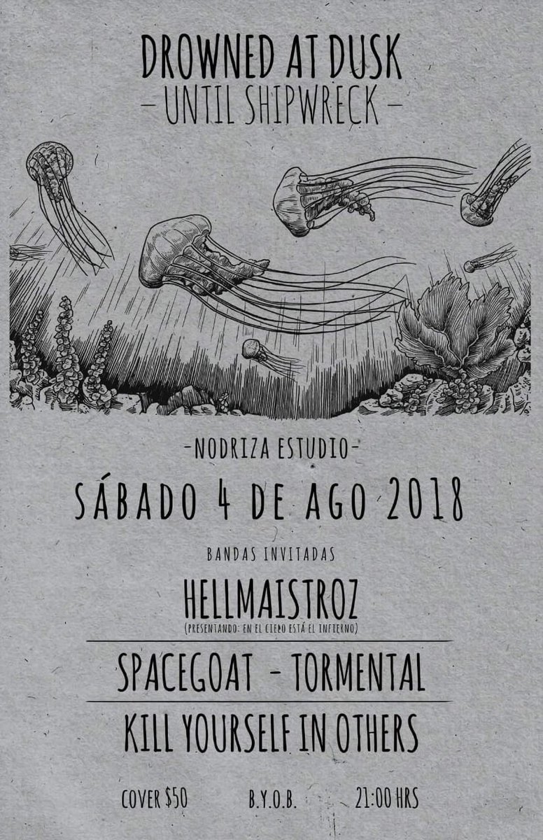 kyiorock's tweet photo. Próximo sábado (04/08) en #NodrizaEstudio, presentación oficial de #UntilShipwreck, de nuestros hermanos de #DrownedAtDusk. Estaremos amenizando el evento en conjunto con las siguientes bandas: #Tormental, #Spacegoat, y #Hellmaistroz.
Cover simbólico y será B.Y.OB. 🖤🖤🖤⚡⚡⚡ https://t.co/Ik7ONj2F0U