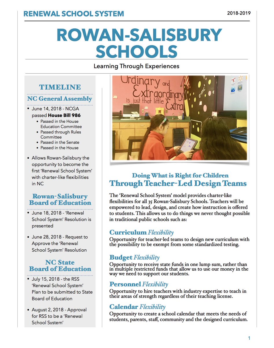 RSSchoolsNC's tweet photo. It's Official!!!  RSS is RSS - Rowan-Salisbury Schools is NC's first Renewal School System!! State Board of Education Unanimous Approval!!  #rssinspires @lynn_moody  #rssonthemove @EducationNC https://t.co/aYZrYWhsB7