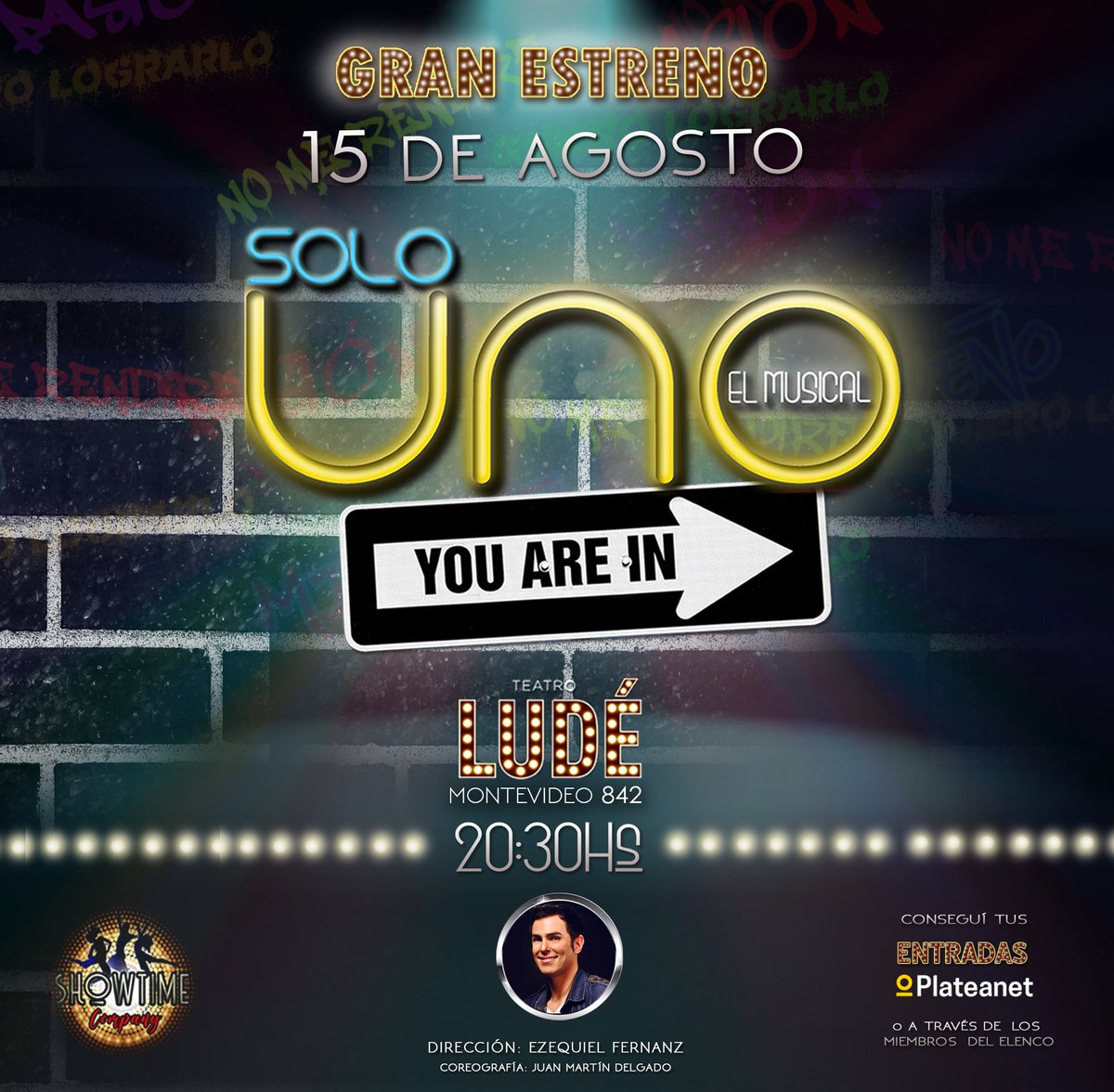 El miércoles 15 de Agosto a las 20.30 hrs en Teatro Ludé se estrena “Solo Uno, El Musical”. Una obra musical interpretada por “Show Time Company” y dirigida por <a href="/EzequielFernanz/">Ezequiel Fernanz</a> . Únicas  seis (6) funciones.