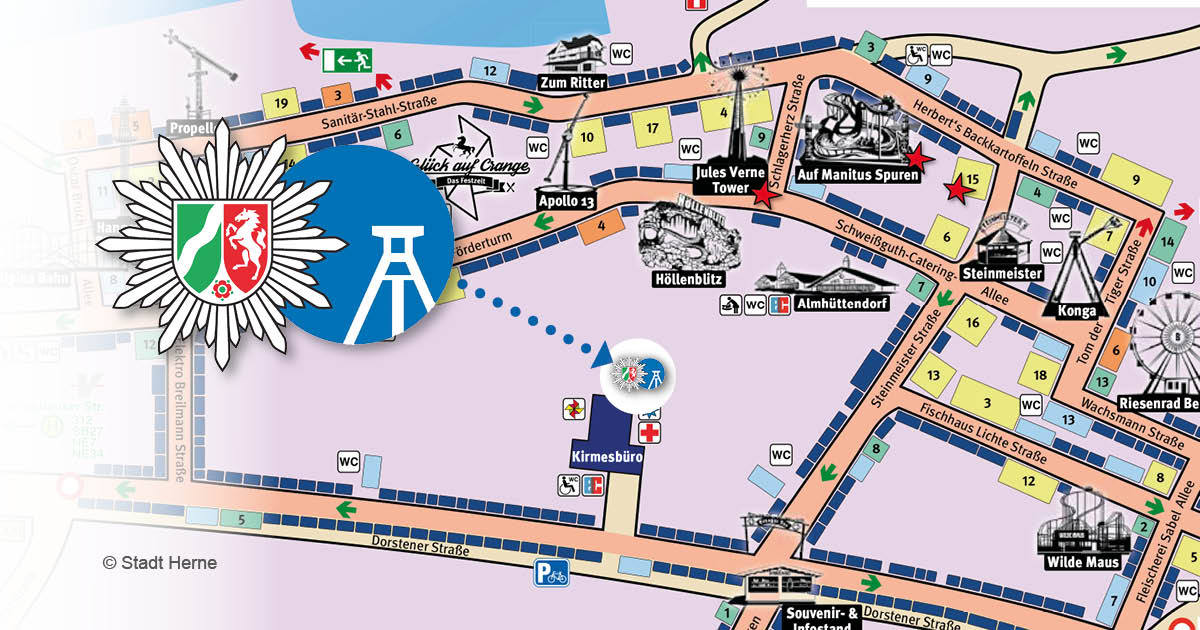 polizei_nrw_bo's tweet photo. Übrigens: Hier finden Sie uns auf der #CrangerKirmes. Die #KirmesWache ist im Kirmesbüro an der alten Jugendkunstschule an der Dorstener Straße 476.
▶ Hier die interaktive Karte zur besseren Orientierung der Stadt : https://t.co/TKunUfkFar
#Crange2018 https://t.co/NftRzNufLs