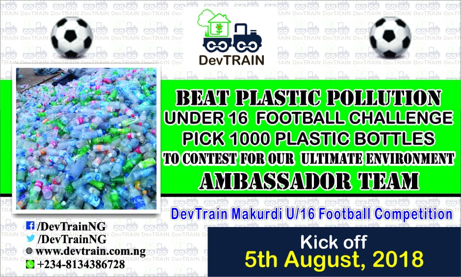 DevTrainNg's tweet photo. Another dimension to #BeatPlasticPollutionChallenge U-16 Football Competition
We're engaging our #EnvirontalAmbassador during the holidays
Contact @P_wang2 for details
@ClimateWed @AgroNatureNig @UNDPClimate @EU_ENV @EUClimateAction @EcoDev5 @FMEnvng @sawi_env @CleanUpNigeria https://t.co/9SkIuFu5uO