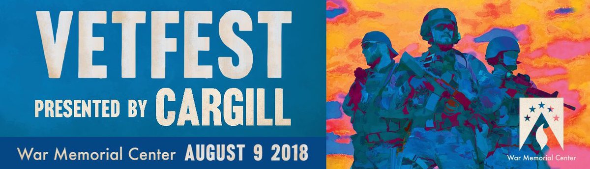 WarMemorialCntr's tweet photo. One week from tonight!! VetFest on Aug 9. 5-10pm here at the gorgeous @WarMemorialCntr. Thank you @Cargill for being our presenting sponsor. Your support of veterans is inspiring! https://t.co/j9E27KijQ0