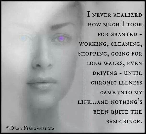 GenaMSwarrior's tweet image. I never realized how much I took for granted - working, cleaning, shopping, going for long walks, even driving - until chronic illness came into my life...and nothing's been quite the same since. 😐 #chronicillness #EverythingChanged #NeverRealized