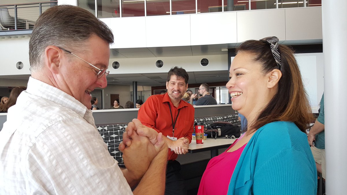 DrHodgin's tweet photo. #ManorISD teachers practicing a brain break #DestinationManor #MPACTManor https://t.co/wHtdy5b9zF
