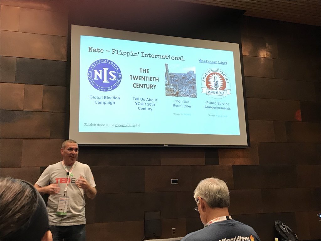 nathangildart's tweet photo. Had to slip my school logo @NagoyaIS into my slides for @Flipgrid ‘s #studentvoicecon18 in Minneapolis. A great conference with some awesome educators with a great #studentvoice tool in a VERY cool city. #MinneapolisRocks And now back to Japan. https://t.co/vroAB5oyS4