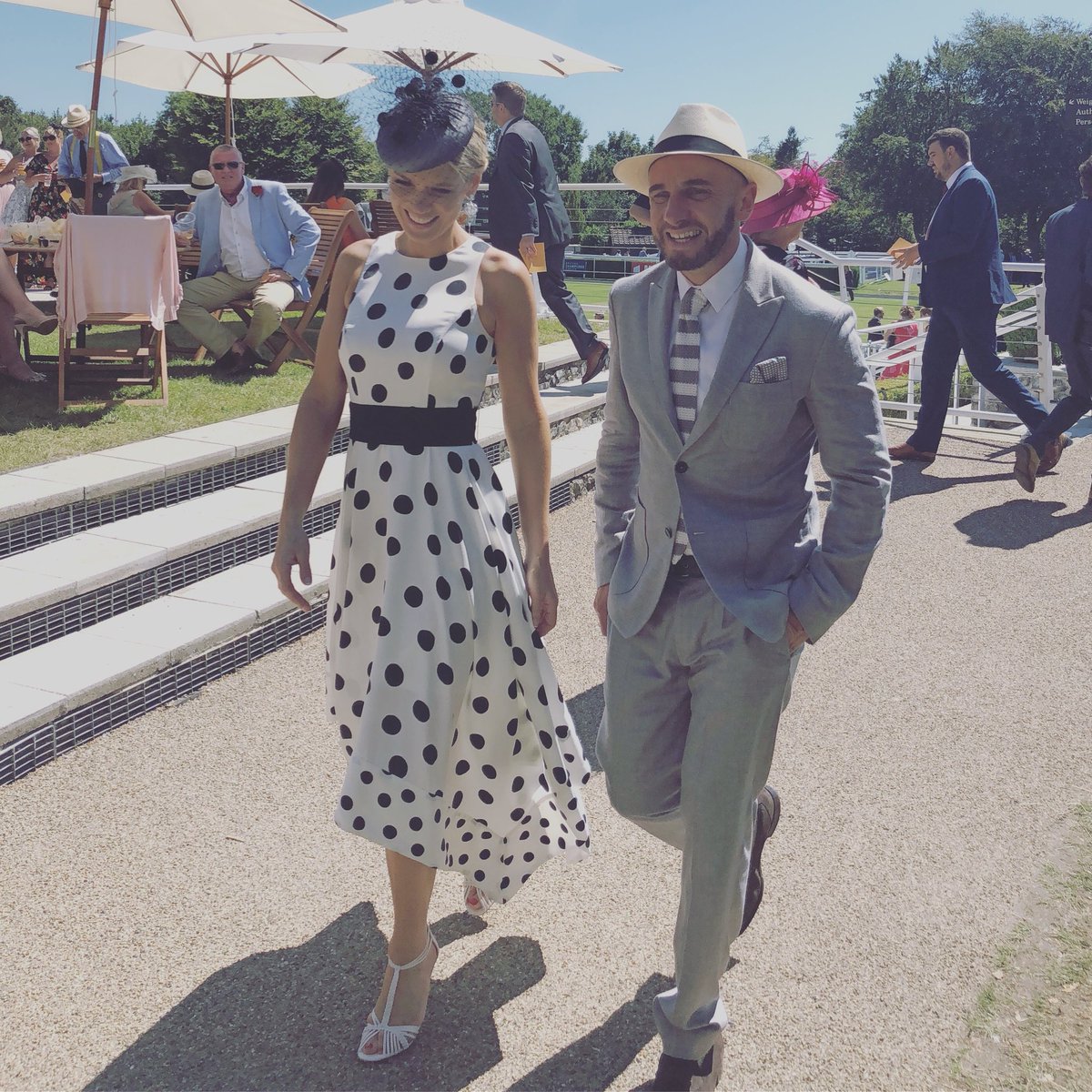 CharlotteHawkns's tweet image. What a fabulous day back with my fashion hubby @MarkHeyes for @itv’s coverage of Ladies Day at @Goodwood_Races! @itvracing