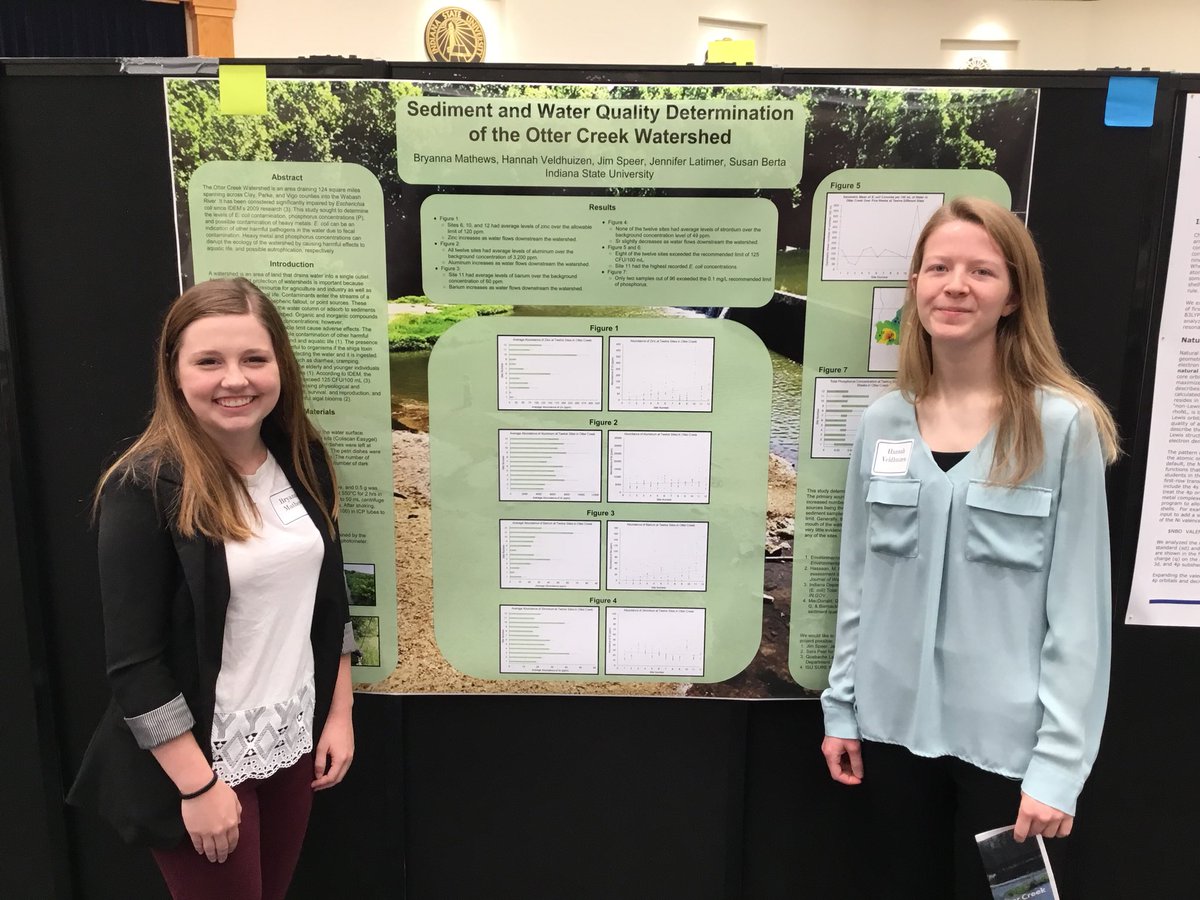 indstateSURE's tweet photo. A few posters from students working with @jspeer13 this summer. #SUREProgam #IndianaState #UndergraduateResearch https://t.co/zcjgh7QL3u
