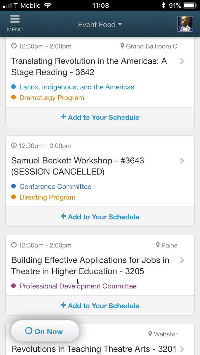 JoshAbrams's tweet photo. This is perhaps my favorite @TheatreHigherEd conference app moment ever #WellShallWeGo #YesLetsGo #FailAgainFailBetter #LetUsNotWasteOurTimeInIdleDiscourse #ATHE2018 https://t.co/vjRAN0NMbW