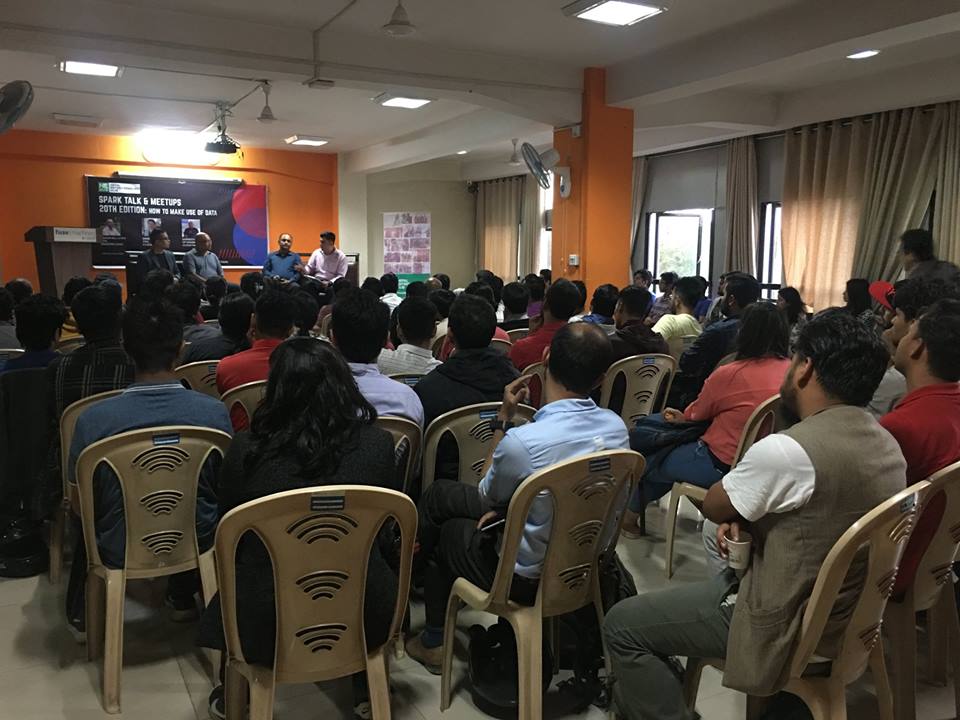 fusemachines's tweet image. Fusemachines CEO @sameermaskey along with Mr. @Karmath Dangol, VP of Engineering, @theCloudFactory and Mr. Pravin Raj Joshi, CTO Rooster Logic at the #SparkTalk &amp;amp; Meetups: How to make use of data organized by @nehub_