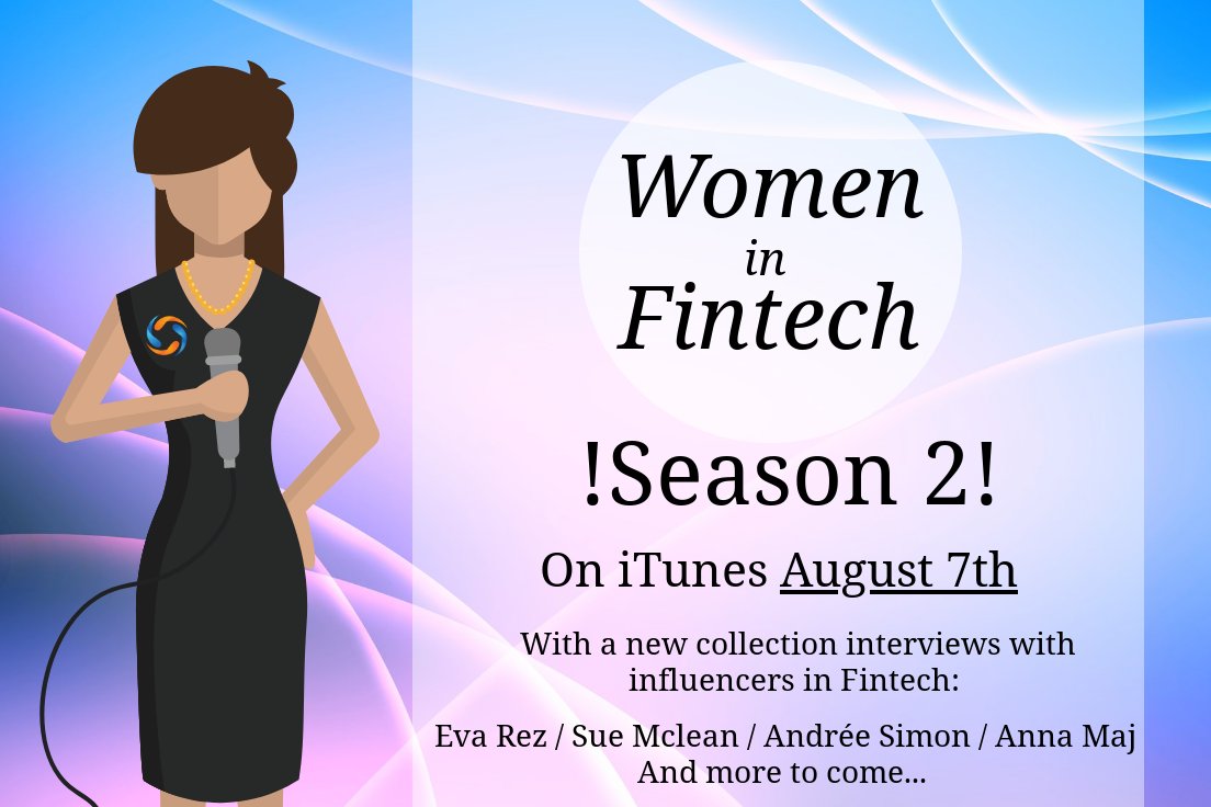 Season 2 of #WomenInFintech Podcast series, starting next week! Available on iTunes for download! 
#Women #Fintech #podcast #girlpower #banking #collaborativebanking