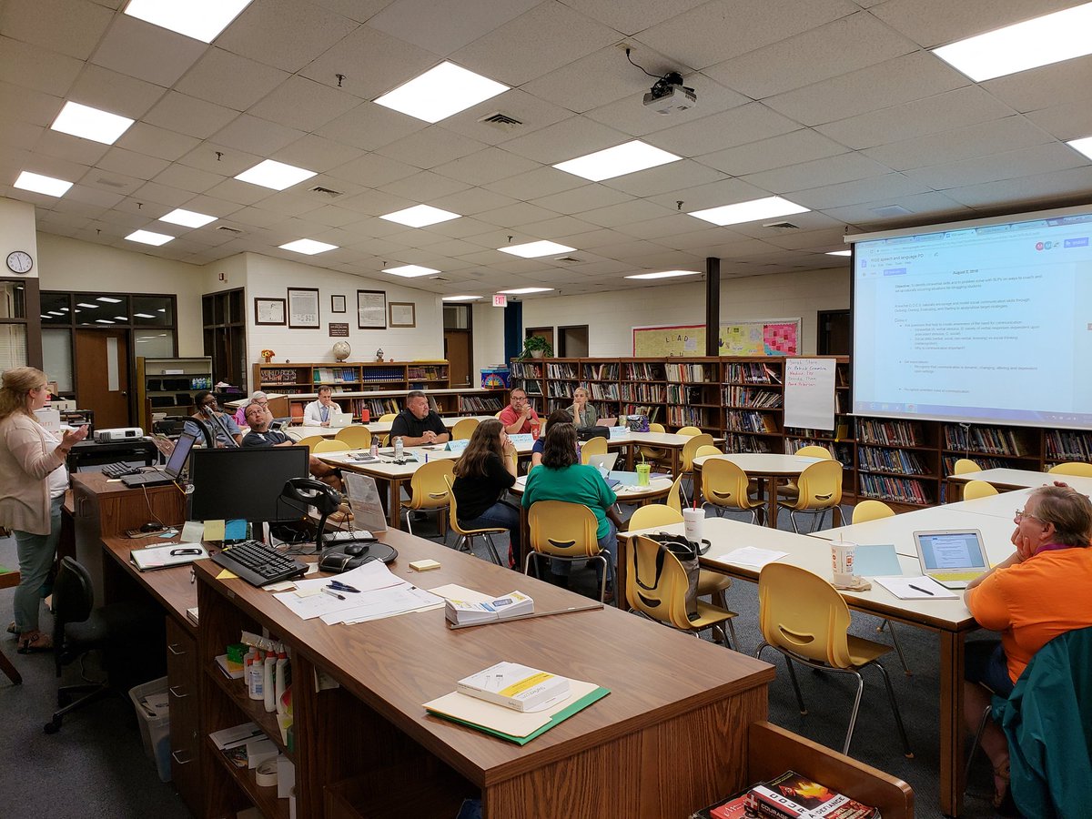Speech pathologist Anna Peterson leading PD on conversational skill development for Clear Sp. Middle staff for our new RISE program! <a href="/amp_slp/">Anna M Peterson</a> #wcpsmd #wcpsmdsped