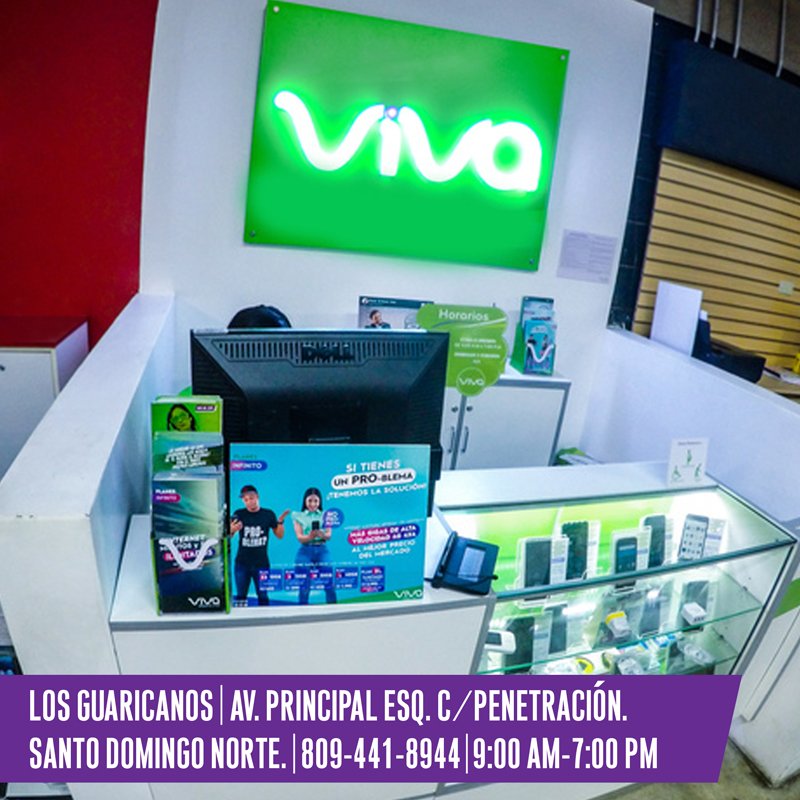 Viva_RD's tweet photo. ¡Llegamos a Los Guaricanos! Visita nuestro nuevo dealer en el supermercado Aprezio de 9AM a 7PM para que adquieras el servicio que mereces. #VivaEstamosDeTuLado https://t.co/QM7TrsChzK