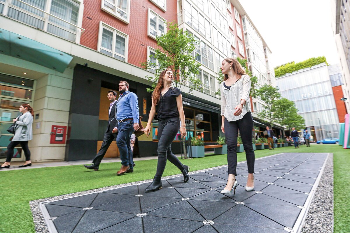 Pavegen's tweet photo. We are Pavegen! We turn kinetic energy from footsteps into energy, data and rewards. 👞⚡️ https://t.co/FK6QL4pZ8q