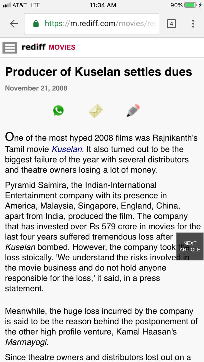 suresh_lm's tweet photo. #Rajnikanth film #Kuselan flop incurred huge loss to #PyramidSaimira which made himti drop #Marmayogi ..  screenshot below 
#Kamalhaasan #Vishwaroopam2 https://t.co/YamTuAoKEf https://t.co/3K8OUPsDbY