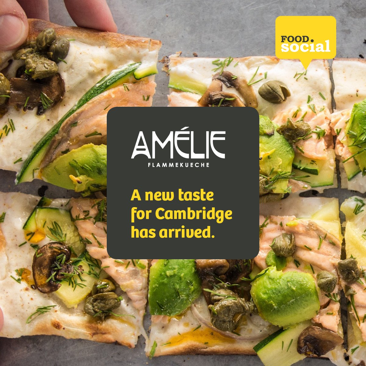 BIG NEWS! 💃 @Amelie_Rest is now OPEN! 😝😜😛 Enjoy 50% off all food from today until the 12th August! RT us if you'll be visiting!! 
_____

#TheGrafton #FoodSocial #TheGraftonFoodQuarter #Amelie #Flammekueche #Cambridge #CambridgeFood #RestaurantsInCambridge