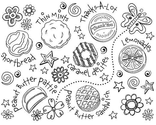 girl scout cookie coloring page