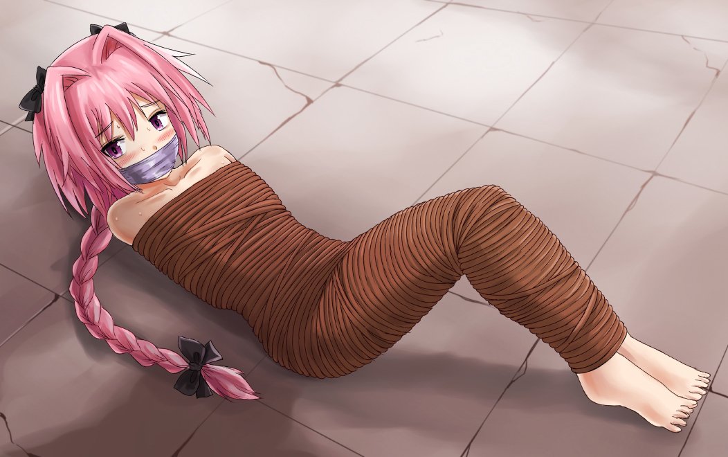 Anime girl tied to chair