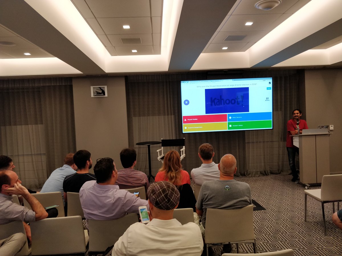 Thank you <a href="/drupalizeme/">Drupalize.Me</a> for sponsoring the first prize of 1 month free subscription of #drupal training materials! Congratulations to KR for winning our #drupalnyc meetup quiz. Shout out to <a href="/jeffmarkel/">Jeff Markel</a> and <a href="/EricSod/">Eric Soderlund</a> for also getting all answers right.