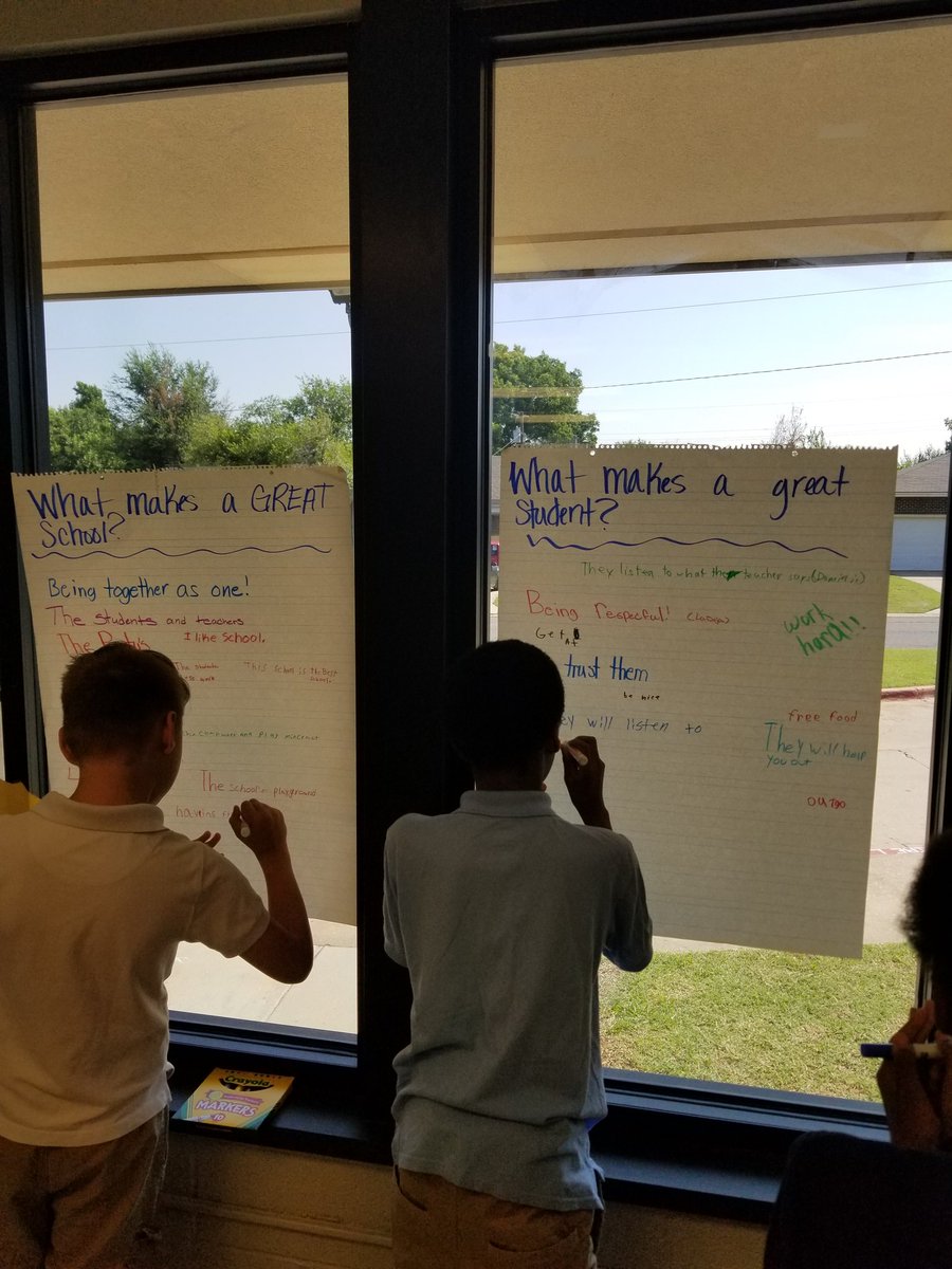 Andrew Johnson sixth graders discussing leadership @AndrewJohnsonES @OKCPS #futureleaders #leadingtheway #brilliantminds #wewillchangetheworld