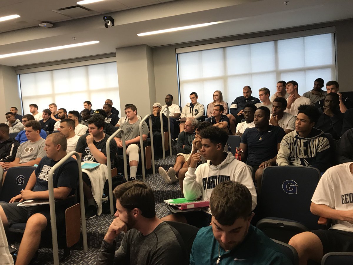 HoyasFB's tweet photo. They are officially here! Time for 🏈!! #HoyaSaxa #DefendtheDistrict https://t.co/hJHazEzhTq