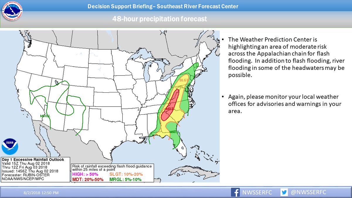 NWSSERFC's tweet photo. The #SERFC Decision Support Briefing for ongoing and potential #flooding across the southeast. #gawx #scwx #ncwx #vawx
https://t.co/O2muCjCfo9 https://t.co/dxjCtANSwU