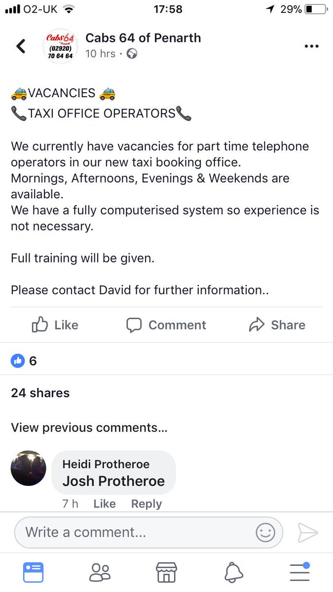 Vacancies at Cabs 64 Penarth