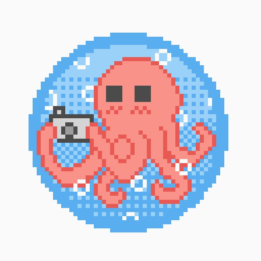 mitchfiel's tweet photo. A octopus photographer #pixelart #octopus #photography https://t.co/6qmunLyZqw