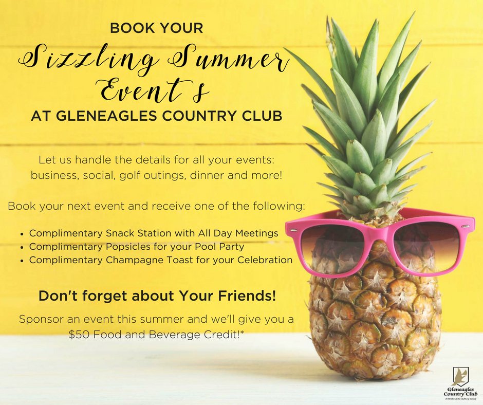 Gleneagles_CC's tweet photo. Contact your Private Event Department to book a Sizzling Summer Event! 972.867.6666 https://t.co/RvCSdzNLsk