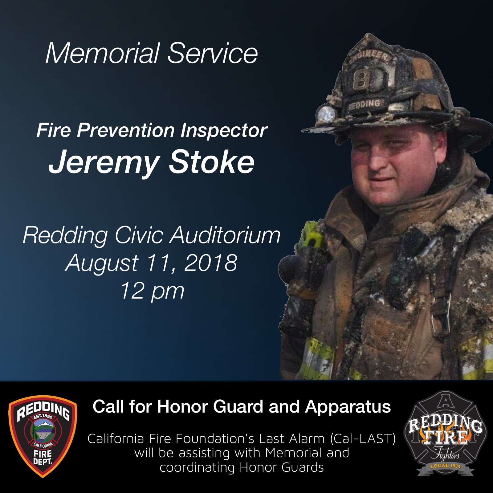 Redding Firefighters on Twitter: "A memorial service for Fire
