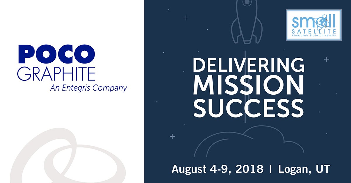 POCOMaterials's tweet photo. #SmallSat is only 2 days away. See us at booth 218 to get a demo of our #siliconcarbide telescopes, mirrors &amp; structures for #earthobservation, #startracking, #lasercommunication &amp; #surveillanceapplications products. https://t.co/PjWrgTGo83. #Entegris #spaceindustry #PocoGraphite https://t.co/UEamGkeGJJ