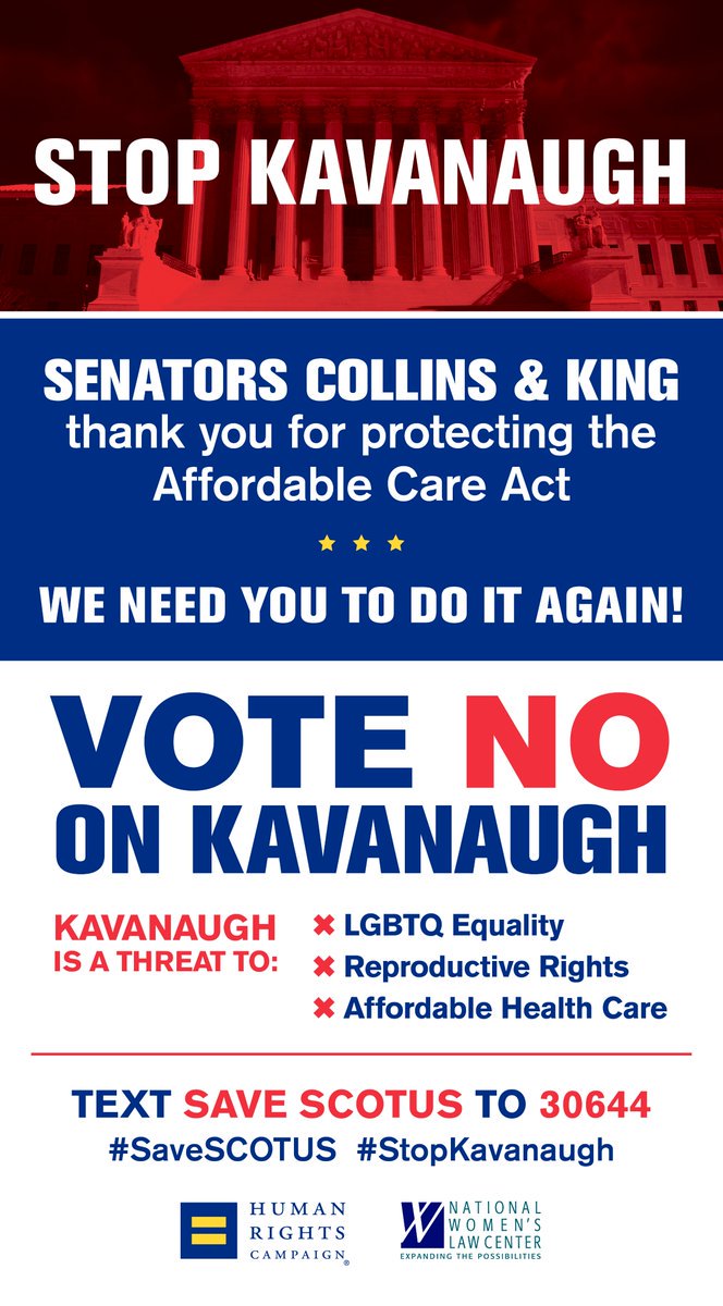 HRC launched full-page newspaper and digital ads against Brett Kavanaugh.