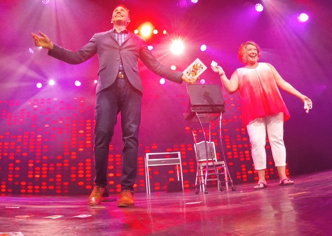 TriggWatson's tweet photo. Card trick with my new bff Kristy.
#CaribbeanPrincess #MagicShow #LiveOnStage #CardTrick #ActionShot @princesscruises #PrincessCruises #bff #magicbff https://t.co/nevbBjkysd