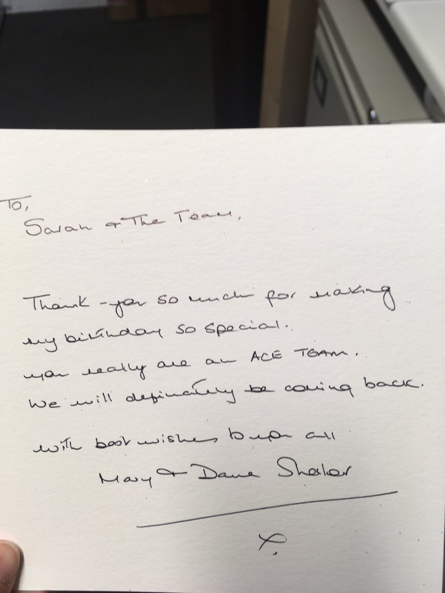 A nice thank you card from a guest staying  <a href="/PIOswestry/">Oswestry Premier Inn</a> we put a little something in there room for her birthday. Ace team.....definitely <a href="/placemadebyyou/">A Place Made By You</a> <a href="/paulallancurtis/">Paul Curtis 💙</a> <a href="/RikkiQuinlan/">RQPI</a> <a href="/SDEBDD/">simon ewins</a>  #SummerofService #2ndmile