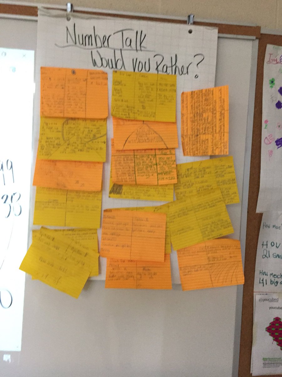 Traffordsclass's tweet image. Number talk today “math would you rather?” @SCDSB_Schools @scdsbSL #scdsbslp