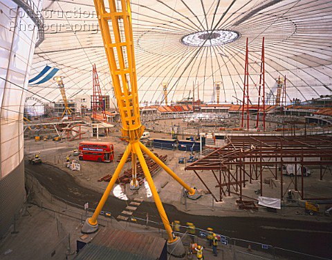 The dome itself - then the largest structure of its kind - is not a true "dome", but a freestanding tent, held up by 100m support towers. With no internal walls, the dome holds a massive 2.2 million cubic meters - built at an INCREDIBLY cost-effective £43m (£74m / $97m in 2018).