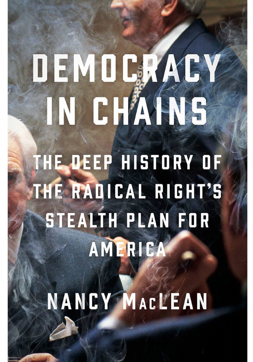 LoveInDTime's tweet photo. DEMOCRACY IN CHAINS: The Deep History of the Radical Right’s Stealth Plan for America – with historian Dr. Nancy MacLean - We have WORK to do - https://t.co/JA9ugjGUWz https://t.co/tF1DQ4yNvV
