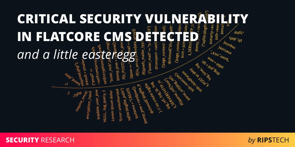 How a Persistent XSS vulnerability can lead to Remote Code Execution
 #PHP #appsec 

rips.tech/flatcore