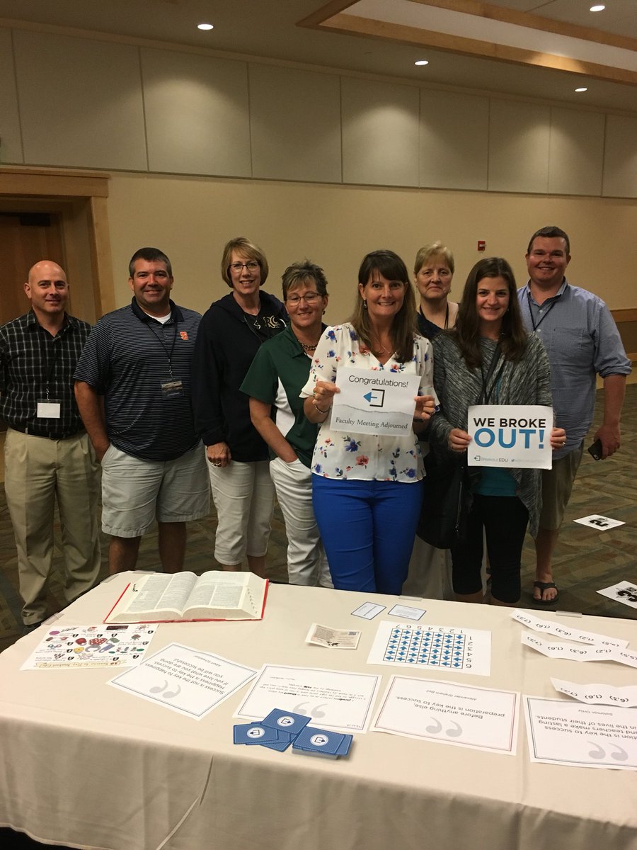 kvirginiabond's tweet photo. @breakoutEDU #mslr18 School leaders participating in a Breakout Game https://t.co/eofx2vy2WY
