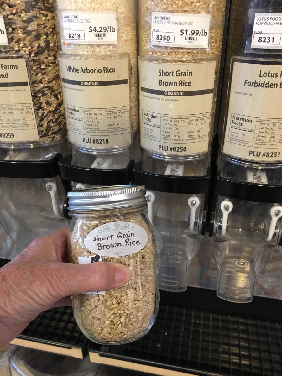 It’s fun to buy my rice in my refillable, tared, jar. #EasyFunPopular #climatesolutions #noplasticsplease #350