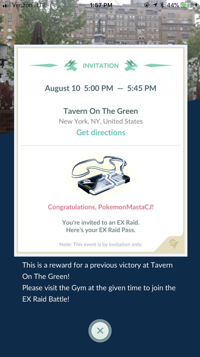 PkmnVeteranCJ's tweet image. Just got an #ExRaidPass !!!!!! #PokemonGo