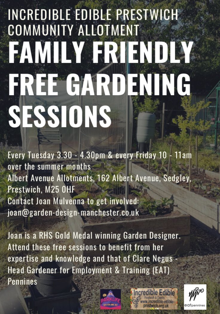 Stuck for something to do with the kids during the summer hols? Come along to these free growing sessions in #Prestwich with <a href="/gardendesignmcr/">Joan Mulvenna</a> <a href="/IEPrestwich/">Incredible Edible Prestwich & District</a>