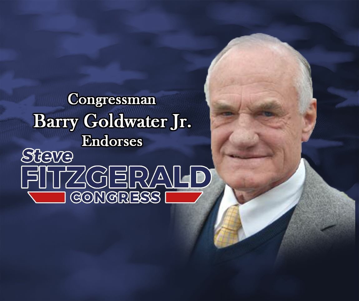 LtColFitzgerald's tweet photo. "Colonel Fitzgerald brings courage,  character, and a wealth of experience. We need leaders with his honesty and ethics.  There is no better Republican and true conservative running for Congress."- Congressman Barry Goldwater Jr.

Thank you, for your endorsement. #ksleg #ks02 https://t.co/BW9mblQono