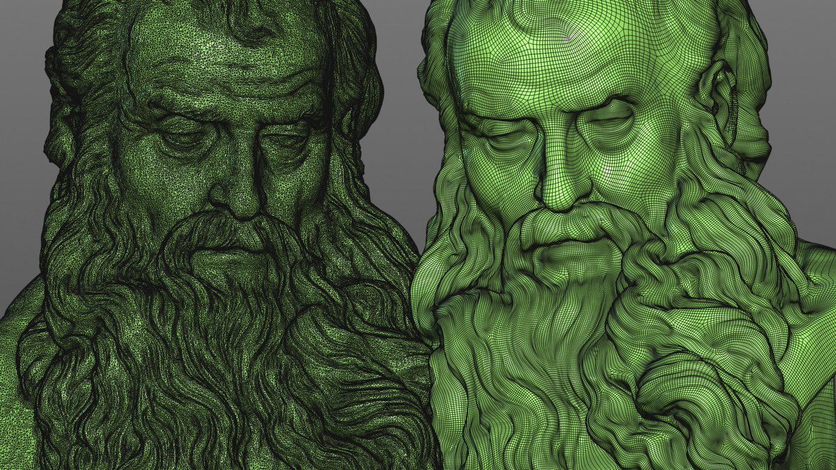 FractalMotion's tweet photo. God bless @3DCoatOfficial 🙏🙏🙏check these edge flow and these quads from an heavy raw scan , I'm using it everyday for retopology , Uv'ing and sculpting , what an amazing piece of software ! #3d #retopo #autopo #mograph #voxel #quads https://t.co/IjZCXfZZ65
