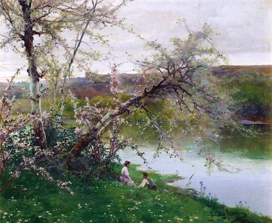 #TheNewPainting

Manuel García y Rodríguez (1863 → Seville ←  6 May 1925) was a Spanish costumbrista and landscape painter, who also painted Orientalist scenes.

A romantic moment on the river, 1911

Source/Photographer: Sotheby's
Private Collection

#HistoryofPainting