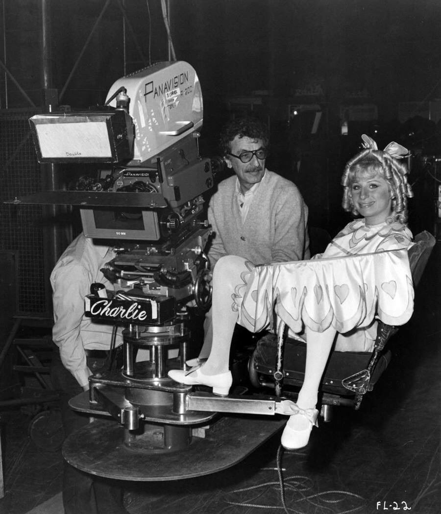 With Herb Ross on the set of Funny Lady in 1975. #tbt