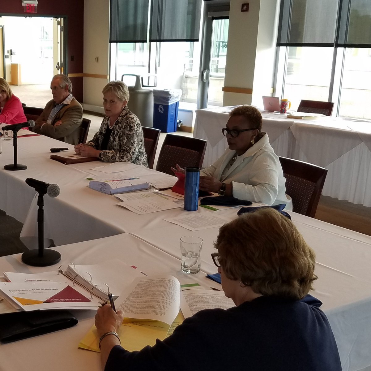 MD_CommColleges's tweet photo. Zero cost textbooks - Maryland Open Source Textbook (M.O.S.T.) Initiative lead by @drmjbishop, director of @KirwinCenter talks to #MD_CommCollege presidents abt making it work. https://t.co/H20iUkCVzx
