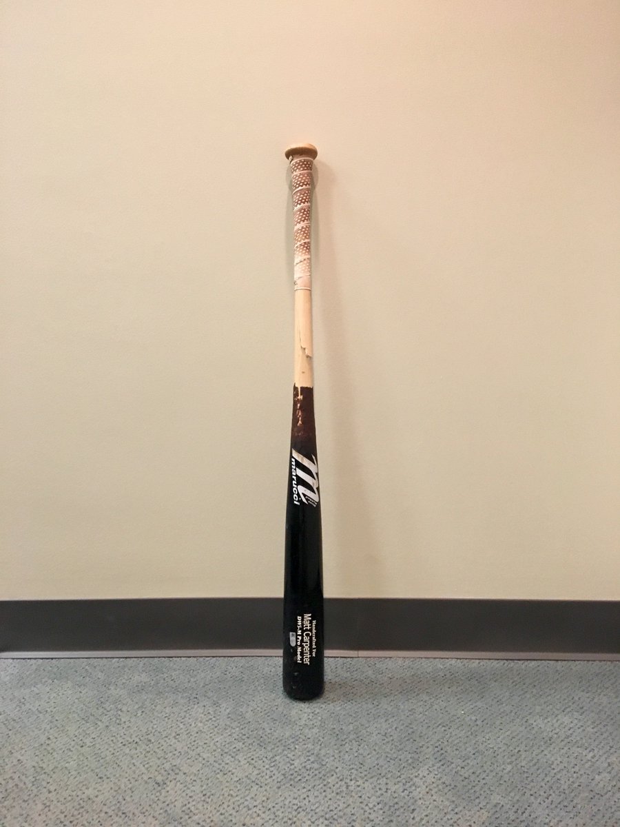 Shesta_HOF's tweet photo. The bat used by @MattCarp13 on July 20 has arrived @baseballhall. Carpenter became the first player to record five extra-base hits within the first 6 innings of a game, going 5-for-5 with 2 doubles and 3 homers. Thank you, Matt, and thank you @Cardinals! https://t.co/jeaeQW8Akd