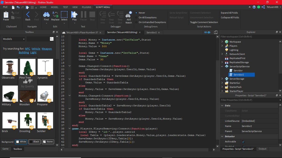 Sulyx On Twitter Robloxdev What Do I Have It Works But Only In The Studio Of The Roblox Player Does It Only Load What Is Saved But It Does Not Save The - twitter how to save a game on roblox studio 2018 Sulyx On Twitter Robloxdev What Do I Have It Works But Only In The Studio Of The Roblox Player Does It Only Load What Is Saved But It Does Not Save The - how to save a game on roblox studio 2018