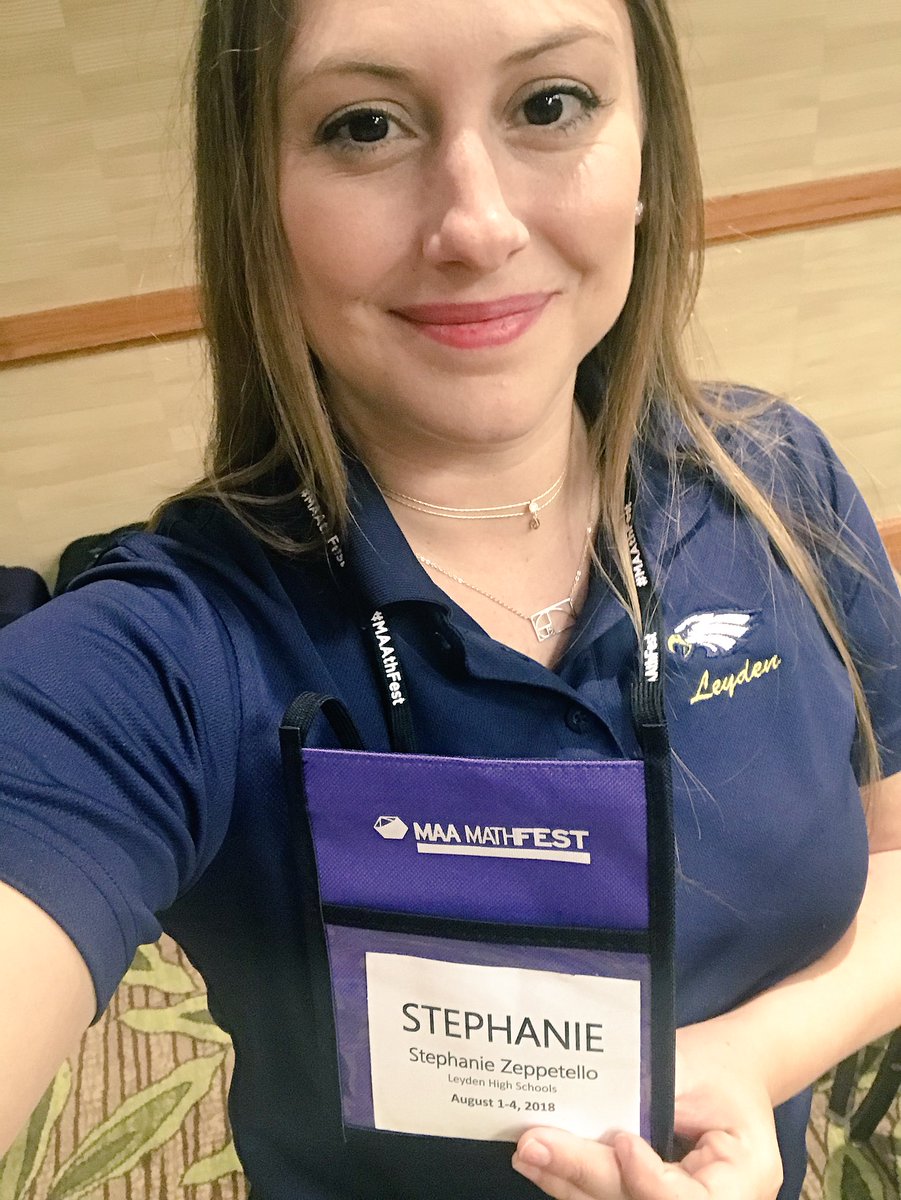 SZeppetello's tweet image. About to present at MAA MathFest in Denver, representing Leyden and CIC, speaking about how my mathematics research experience at ISU impacted how I teach. #leydenpride #complexinstruct @complexinstruct #MAAthFest #oktofail #makemathclasslooklikemathematics